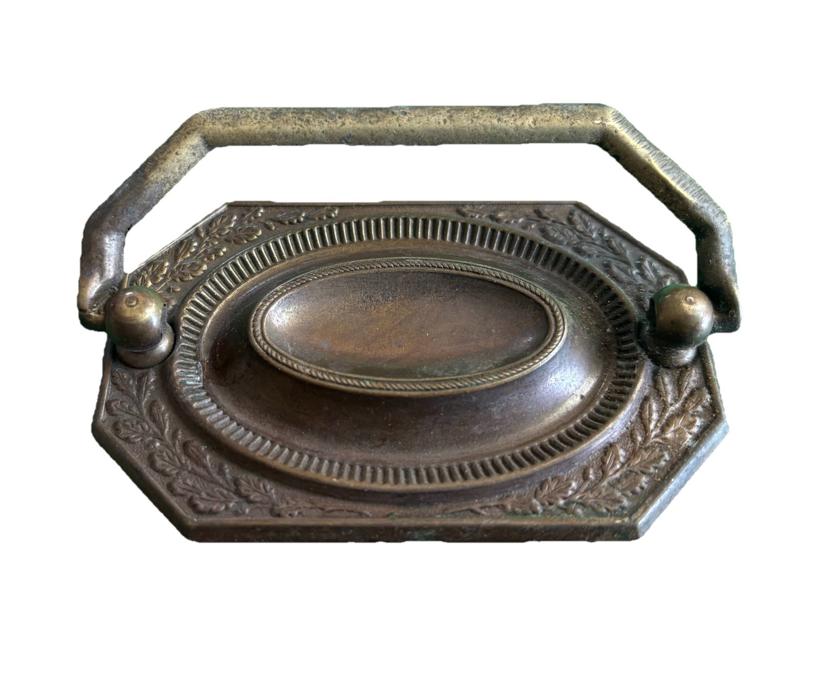 Hepplewhite Chippendale Hexagon Brass Antique Hardware Drawer Pull 2 3/4”centers