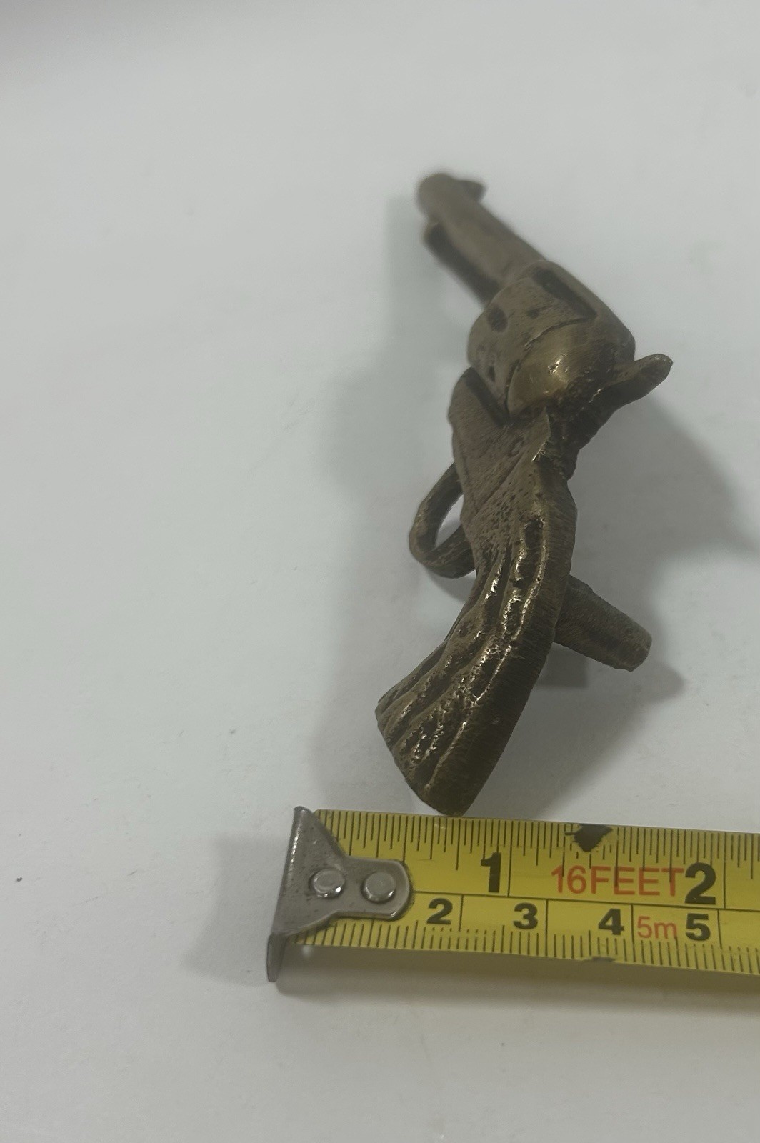 Metal Drawer Pull Handle Western Cowboy Gun Knob Brass Look Finish