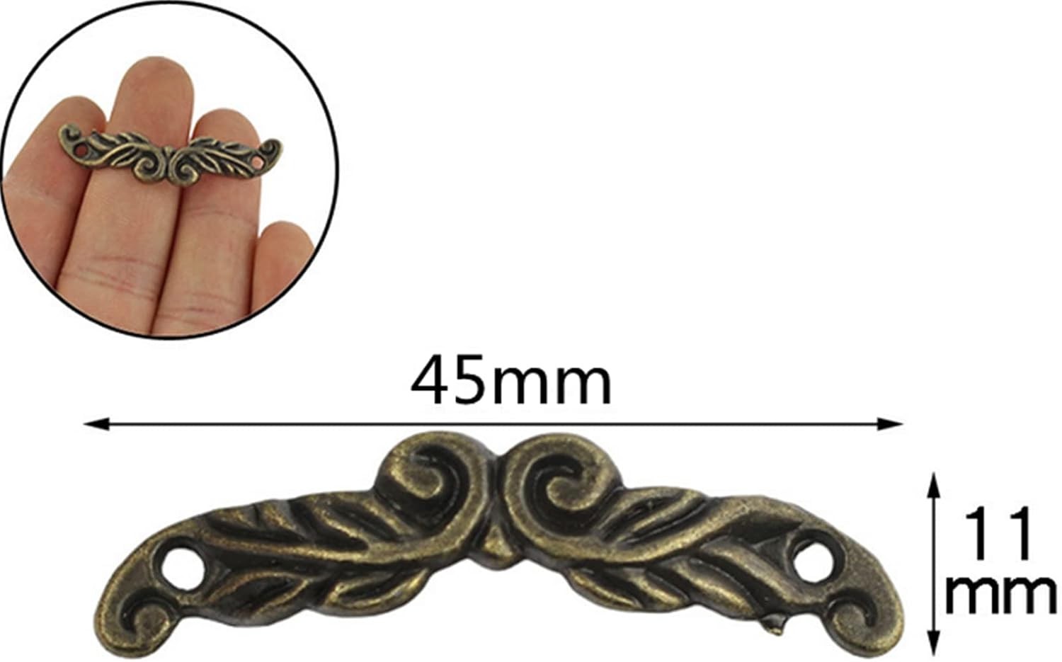 Vintage Decorative Cabinet Pulls | 10Pcs Antique Bronze Handles for Furniture
