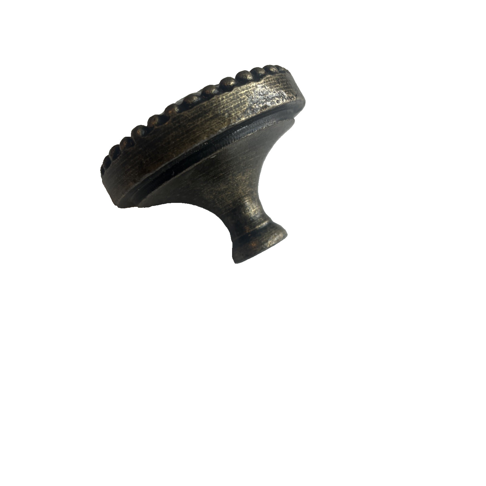 Brass Glass Drawer Pull Antiqued Knob Large 2 Inch Heavy Furniture Single Screw