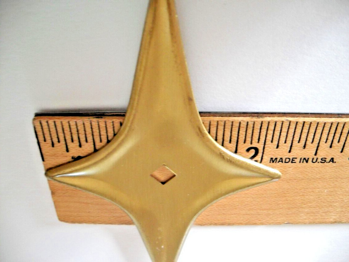 Vintage Satin Antique Brass Star Backplate for Drawer / Cabinet Knobs