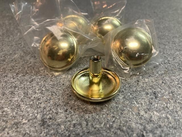 6 Polished Brass Drawer Cabinet Knob Pulls Handles Round Multiple avail.