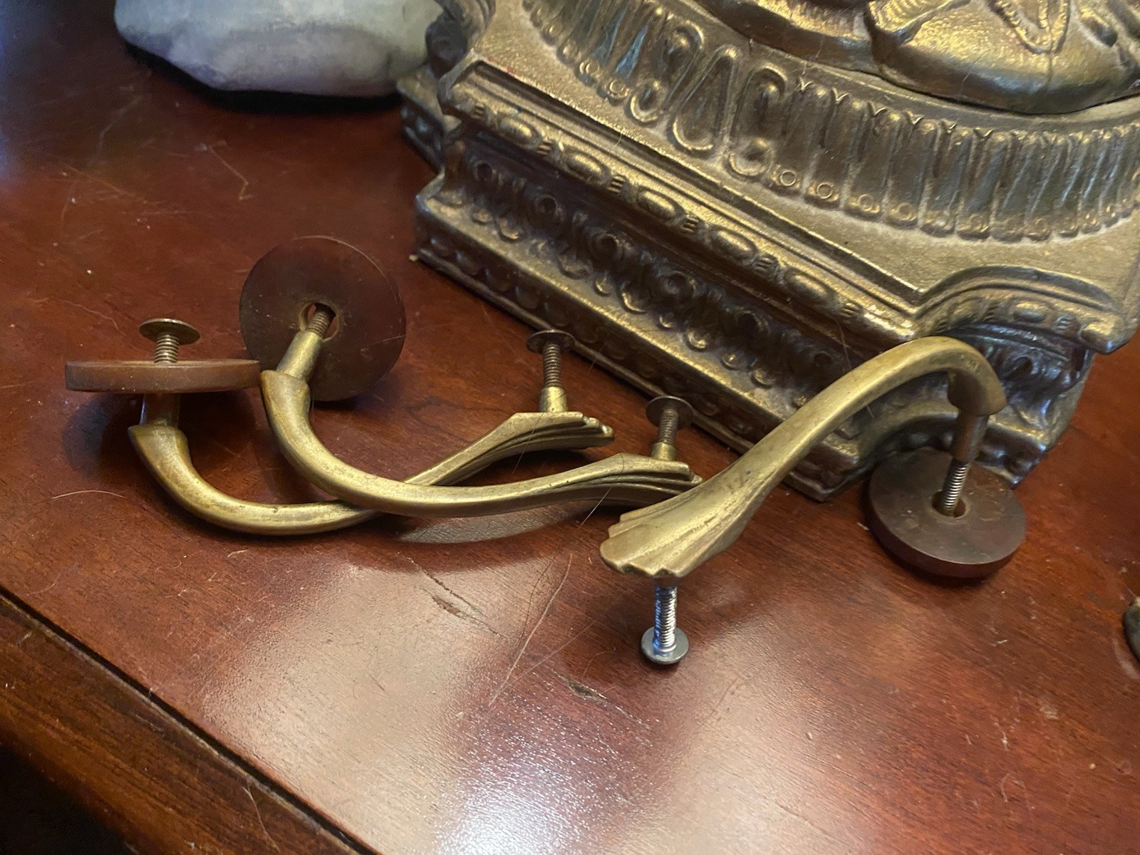 Antique Bakelite Brass Art Deco Dresser Handles Drawer Pulls. A1