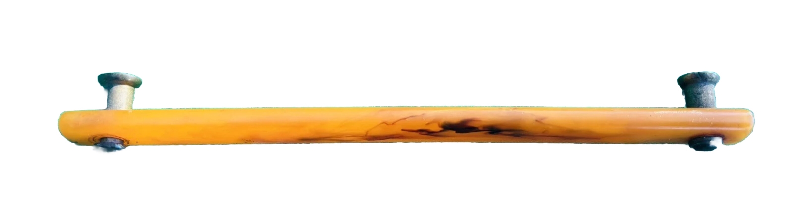 RARE 7.75” Art Deco Antique Hardware Brass & Tortoise Amber Bakelite Drawer Pull