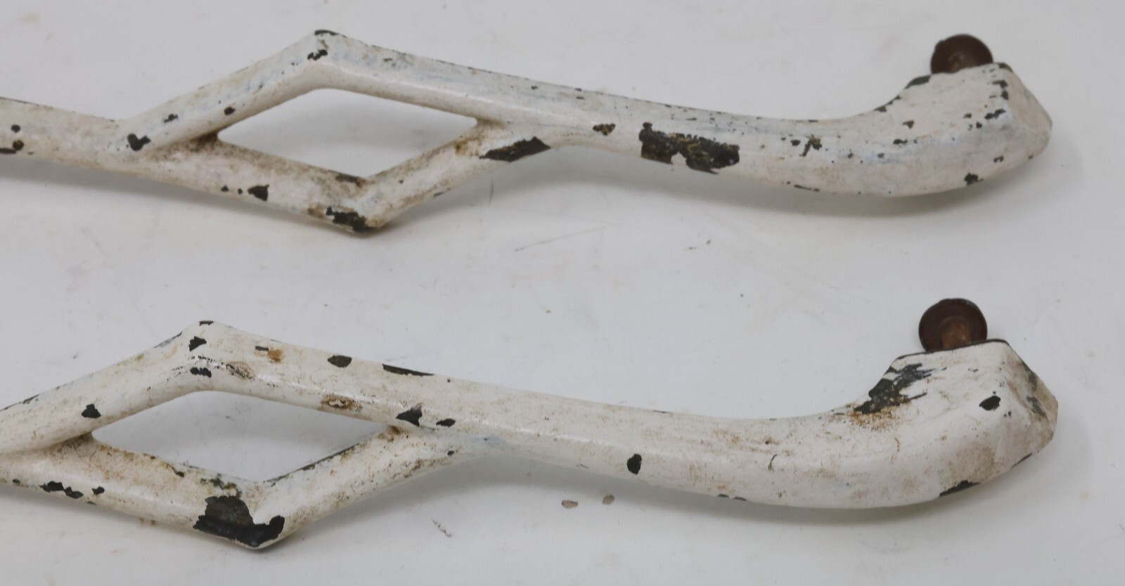 Antique Matching Pair Drawer Pulls Handles 8-1/8″ Long 7-3/8″ CTC Painted Brass