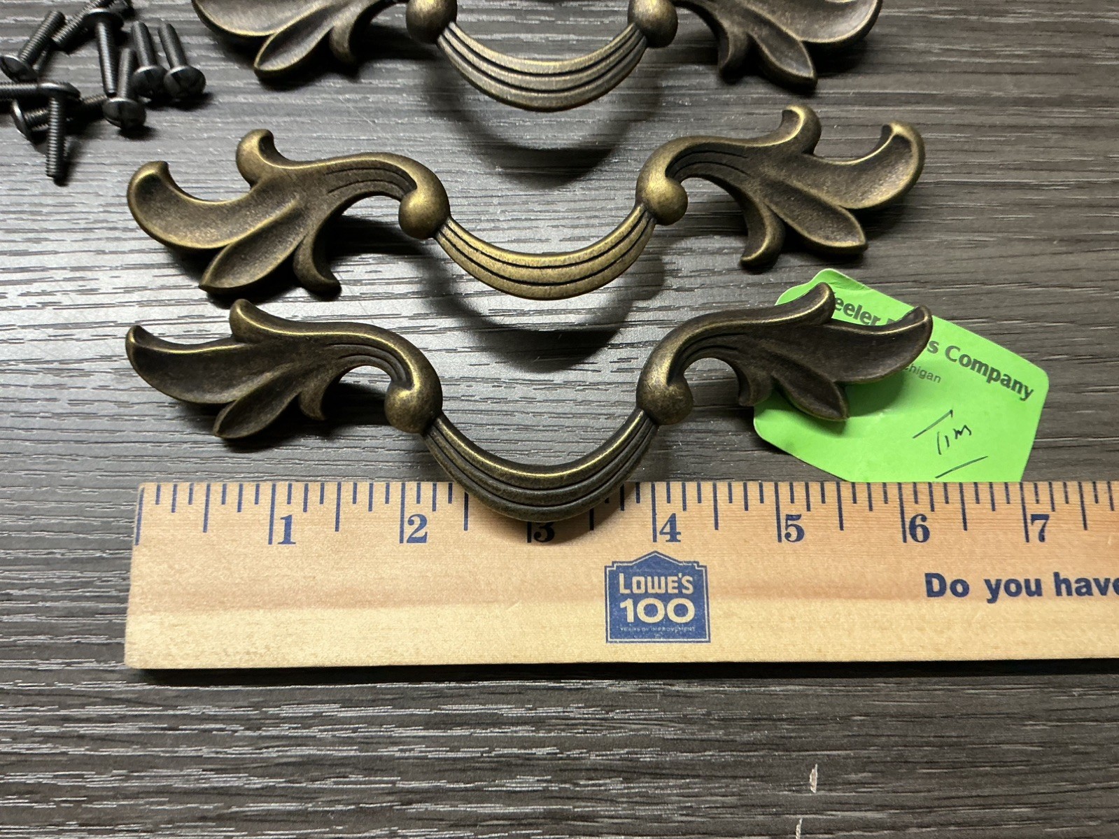 4 KEELER BRASS CO French Provential Cabinet Drawer Handle Pull 47731 Antique (70