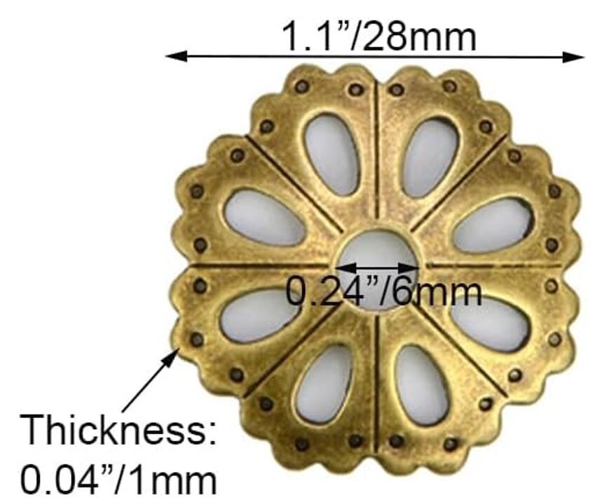 1 Cabinet Knob Back Plate Rosette Furniture Pull Back Plate Hardware Bonze-Brass