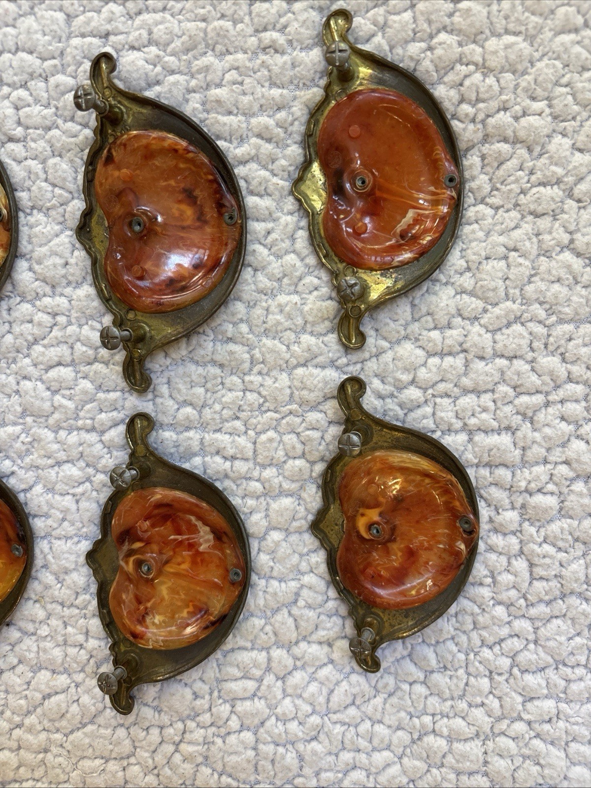Antique Keeler Brass Co. Bakelite Drawer Pulls Handles Lot Of 9