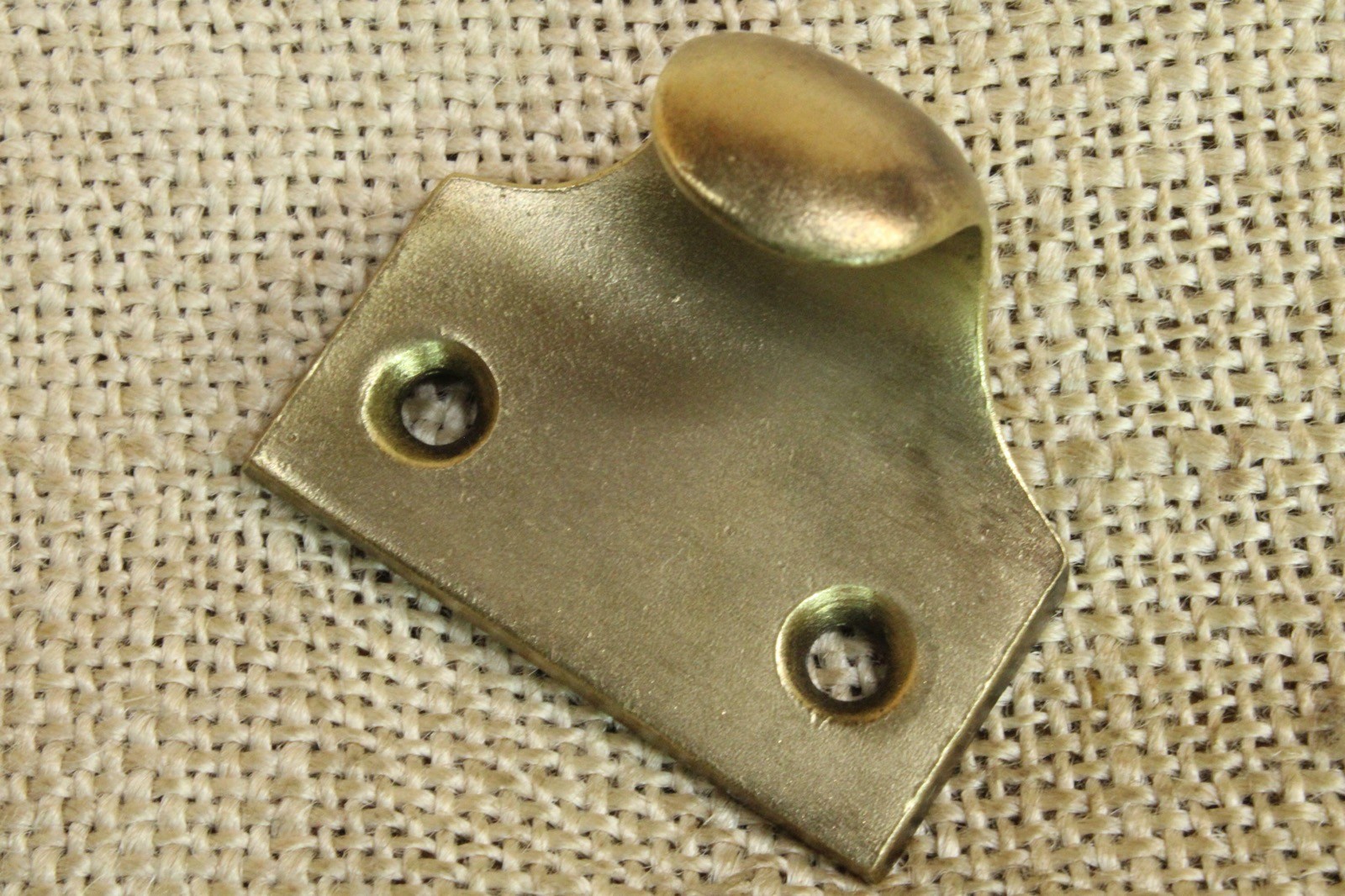 Old Window Sash Lift 1 5/8″ Drawer Pull Handle Heavy Cast Satin Brass Smooth