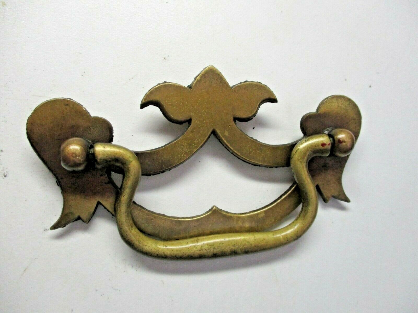 KBC Keeler K-423 Drawer 1920s Drop Bail Pull Handle Dark Brass 3″ Centers 1 Vtg