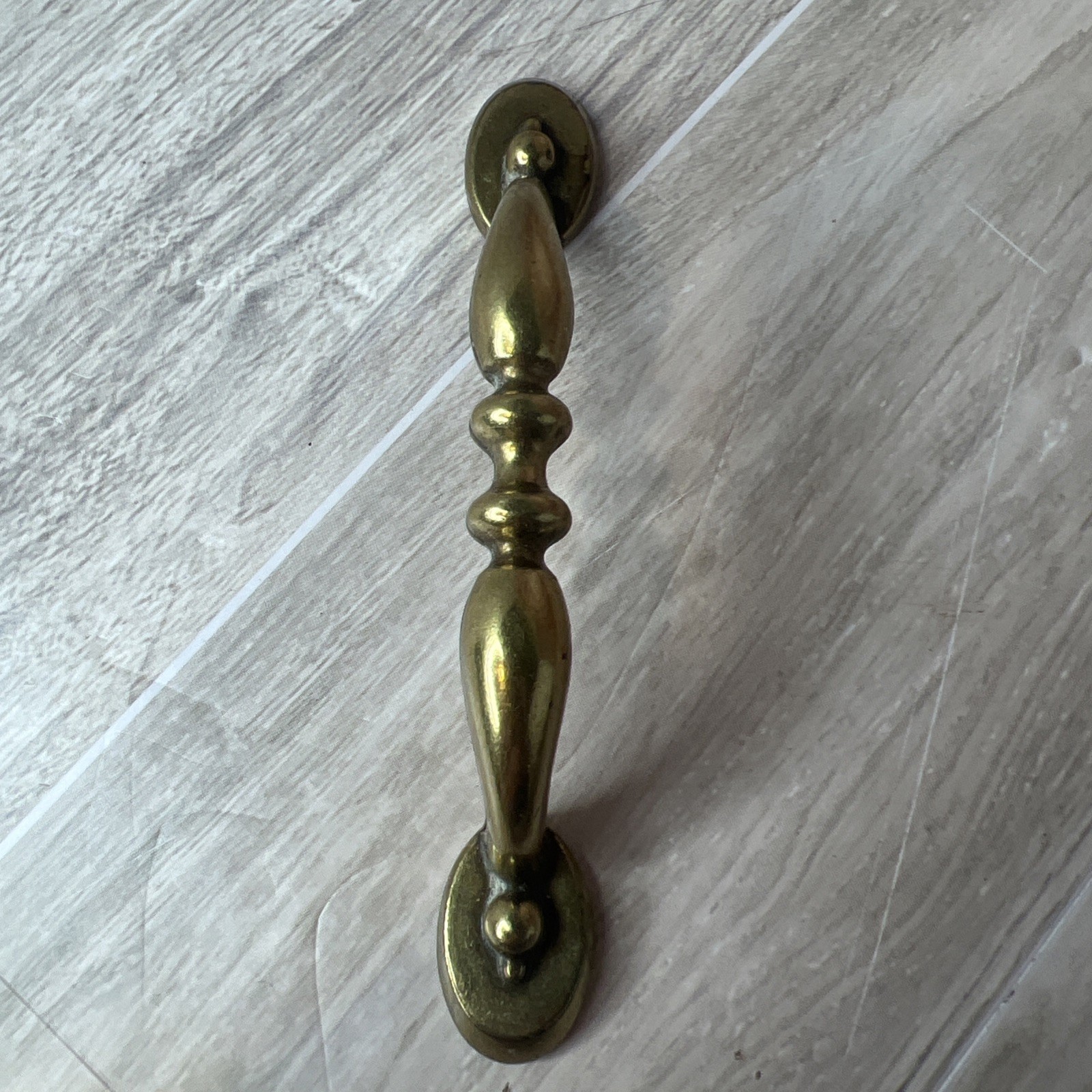 6 Antique Brass Cabinet Handles 3 Inch on Center with Screws.