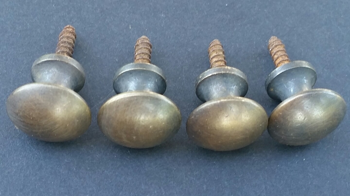 4 Solid Brass Barrister Bookcase 5/8″ Round Knobs Handles Stacking Bookcase #K2