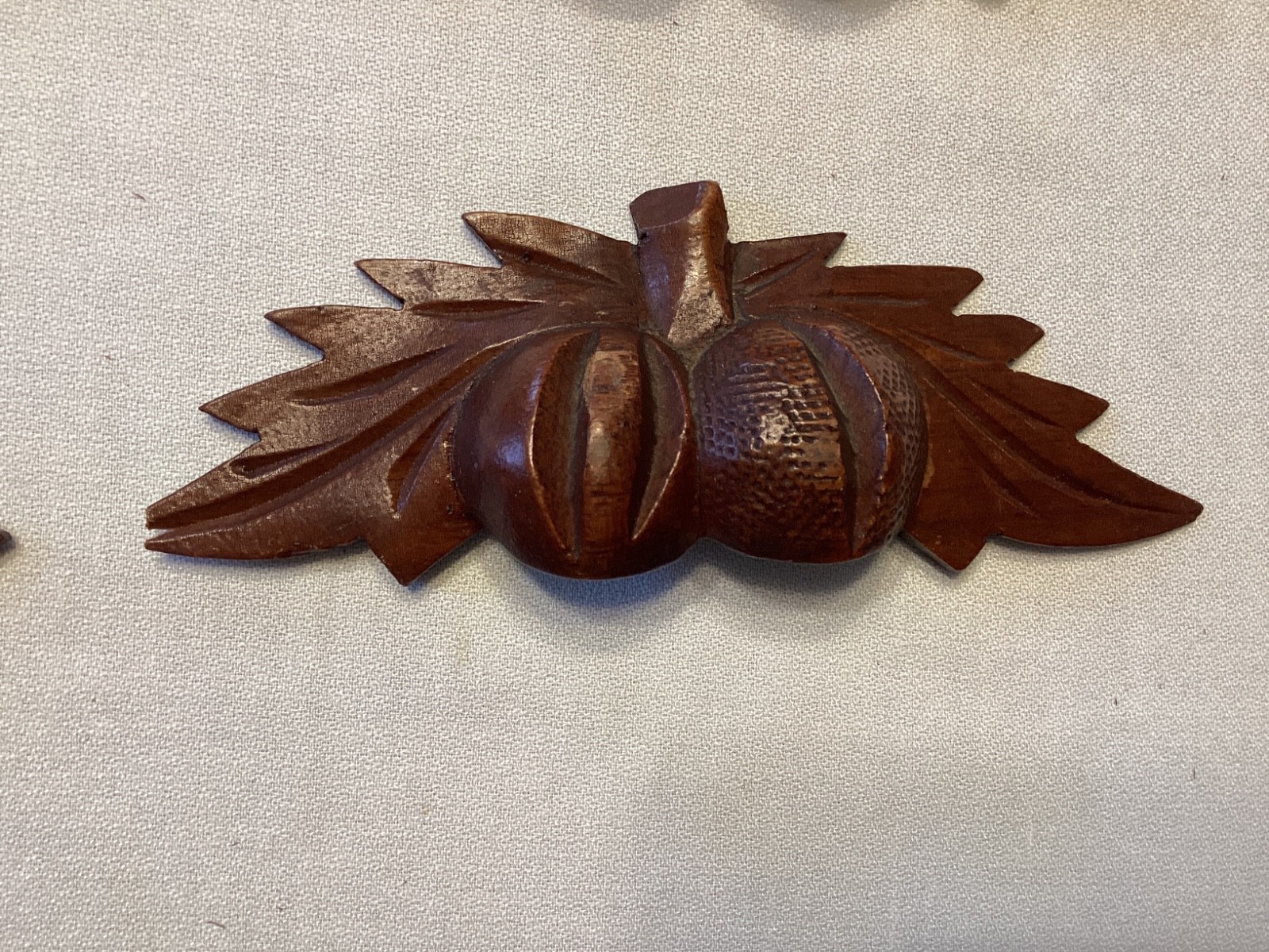 Lot of 6 Antique Victorian Carved Walnut~Leafs/Nuts Drawer Pulls.