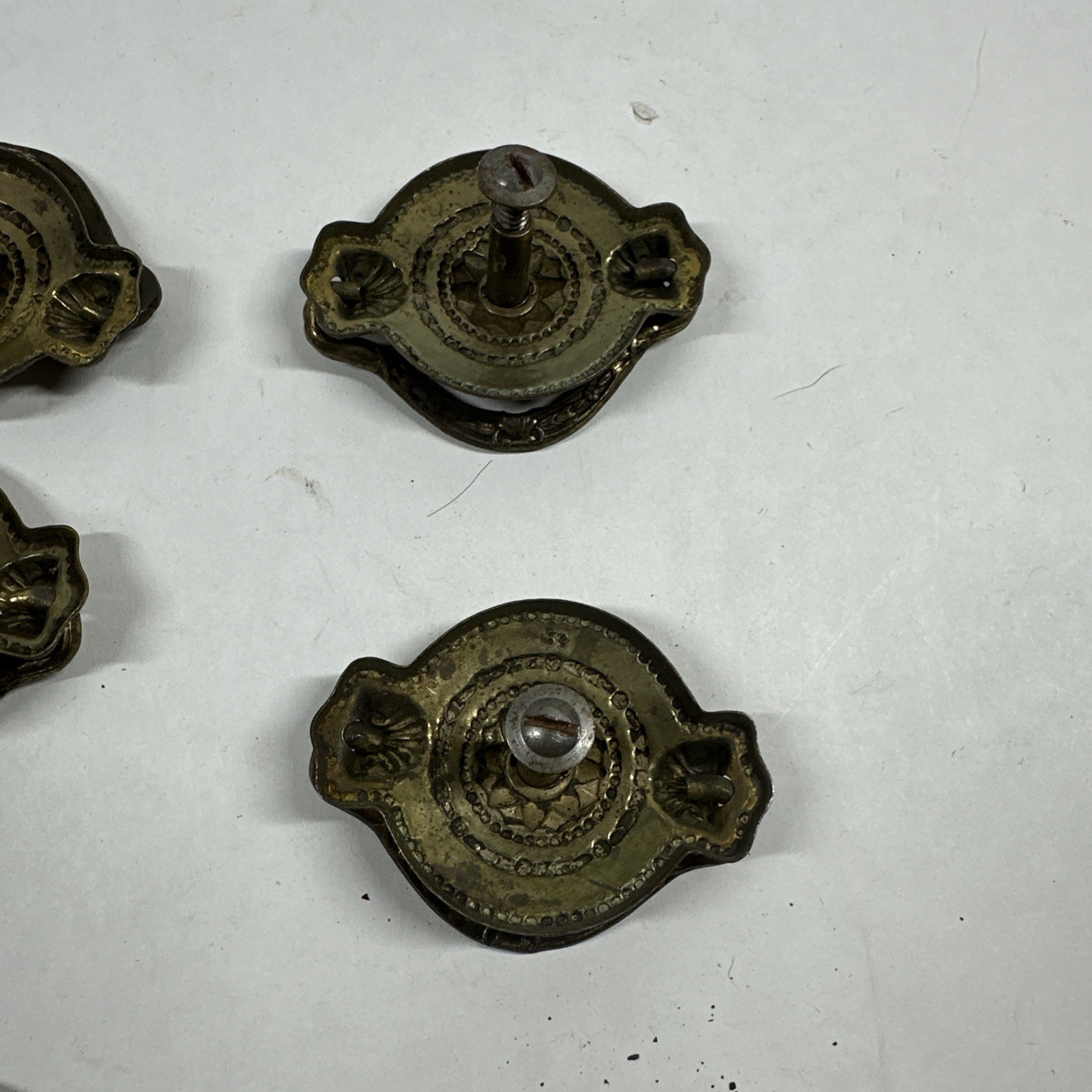 Vintage Metal Drawer Pull Drop Handle Set Of 8