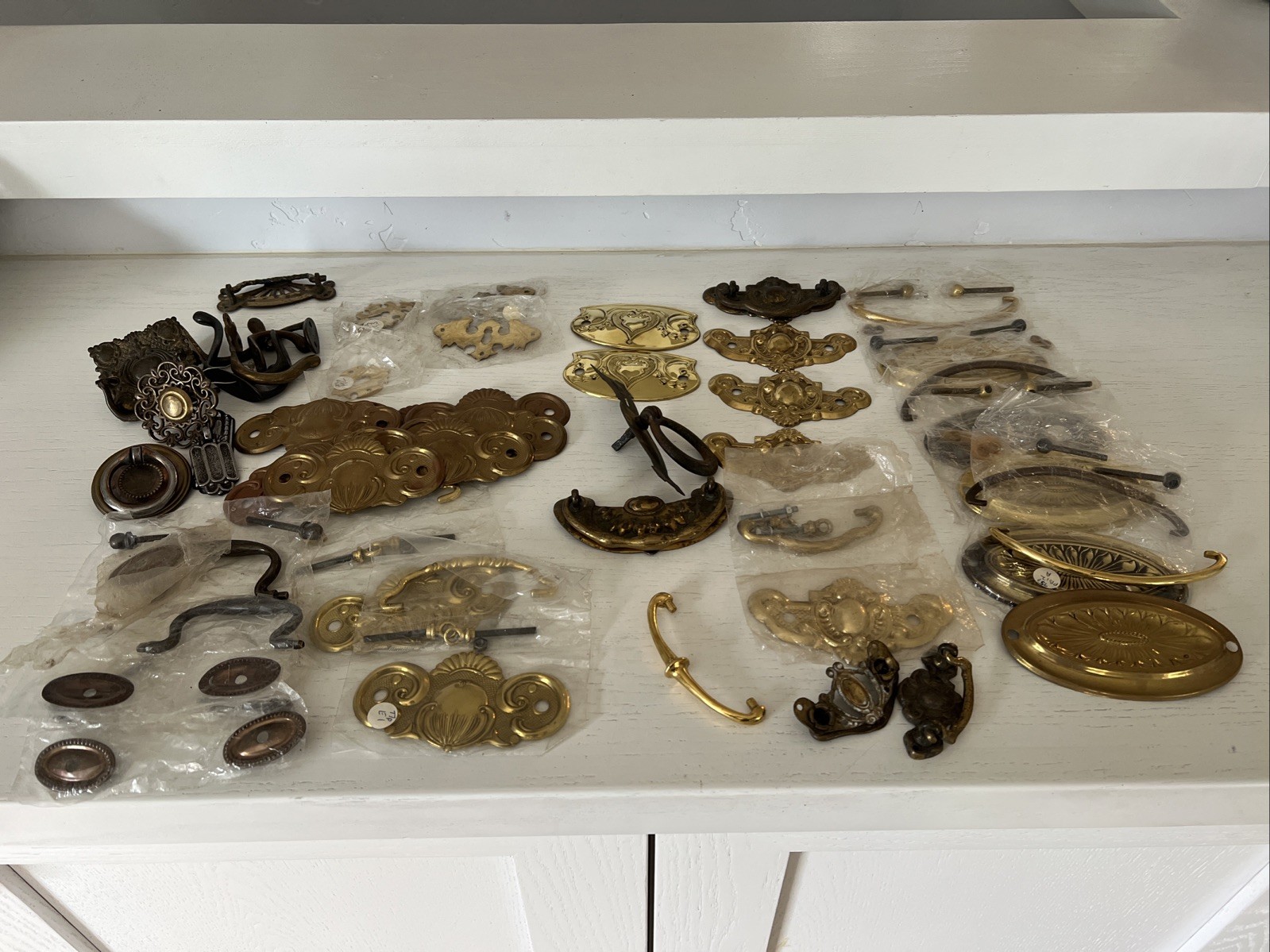 Vintage Lot Drawer Handles Antique Drawer Hardware Salvage MCM Brass Metal