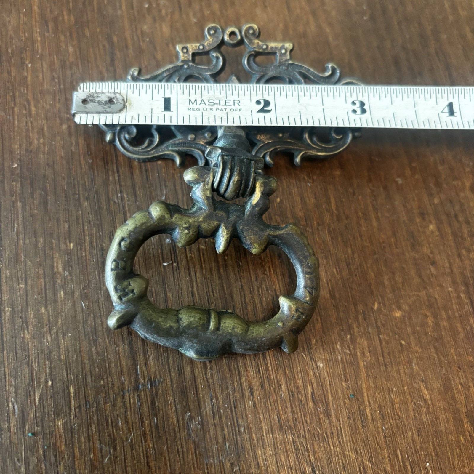 Antique Brass Drawer Bail Pull Highly Ornate