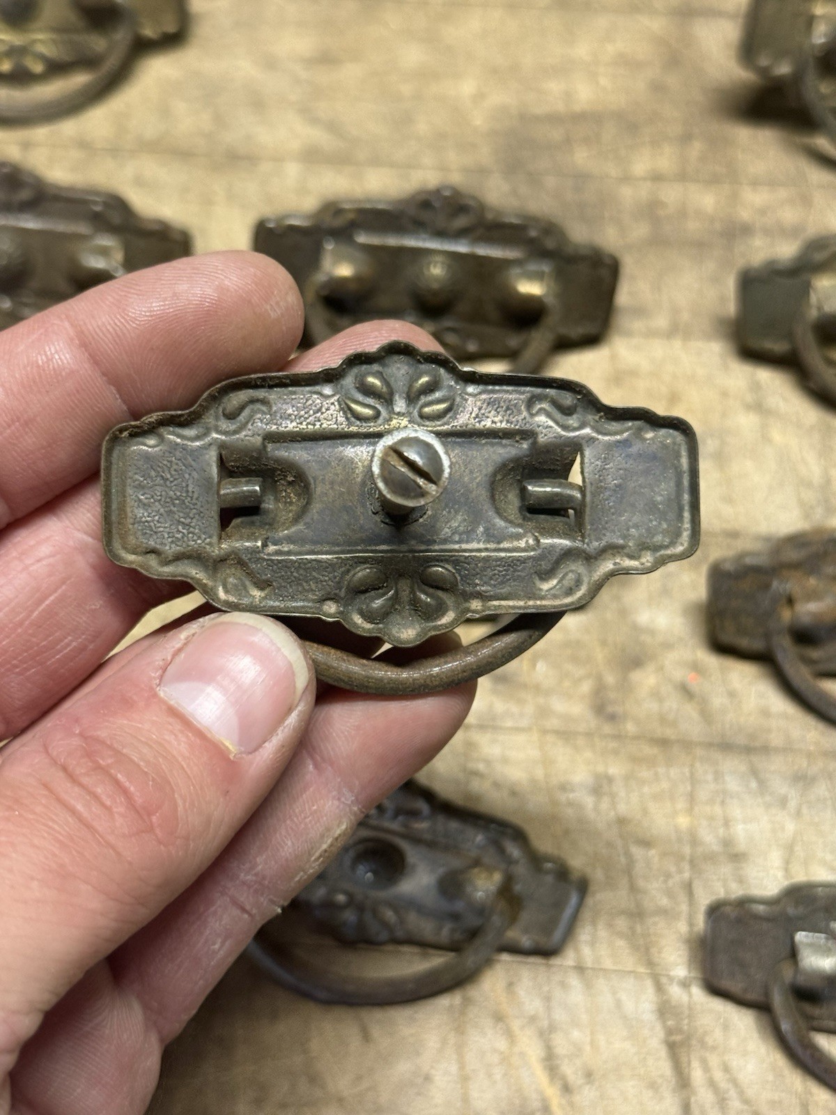 Antique Lot 15 Drawer dresser Pulls Cabinet Pulls- Detailed! – COMPLETE READY