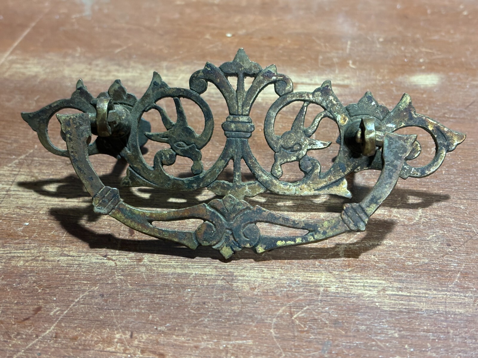 Vintage Antique Ornate Fancy Drop Bail Drawer Pull. 3 inch CTC