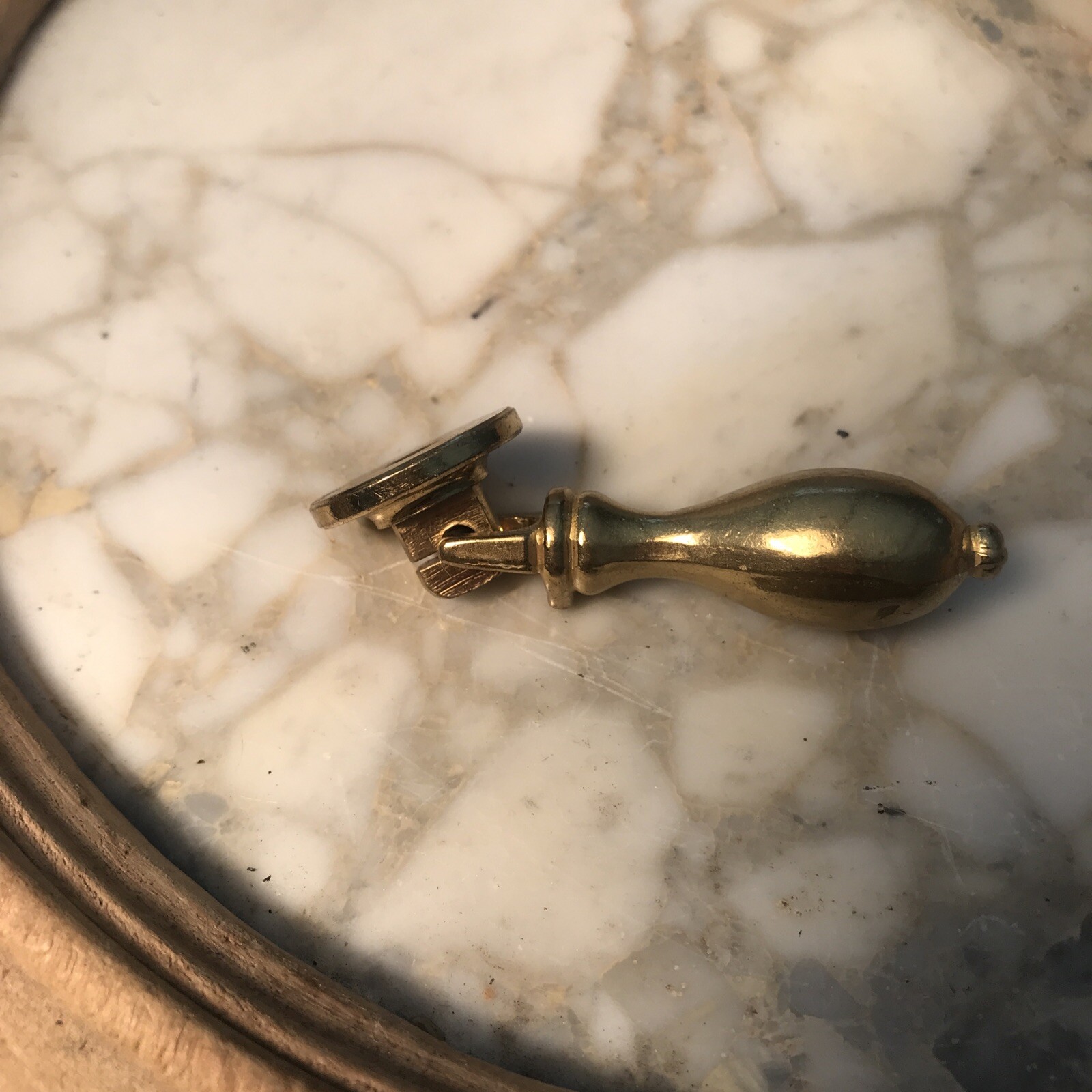 Vintage French drop Pull Polished brass Door Drawer Gold Knob Teardrop Cabinet