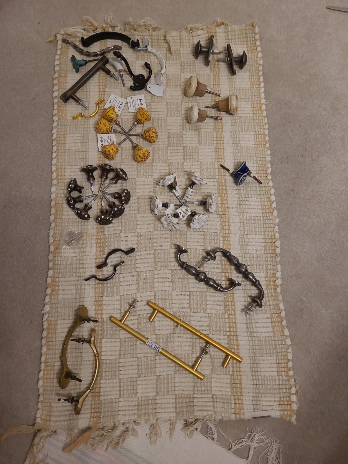 Antique Door Knobs, Drawer Pulls, and Miscellaneous Hardware Set