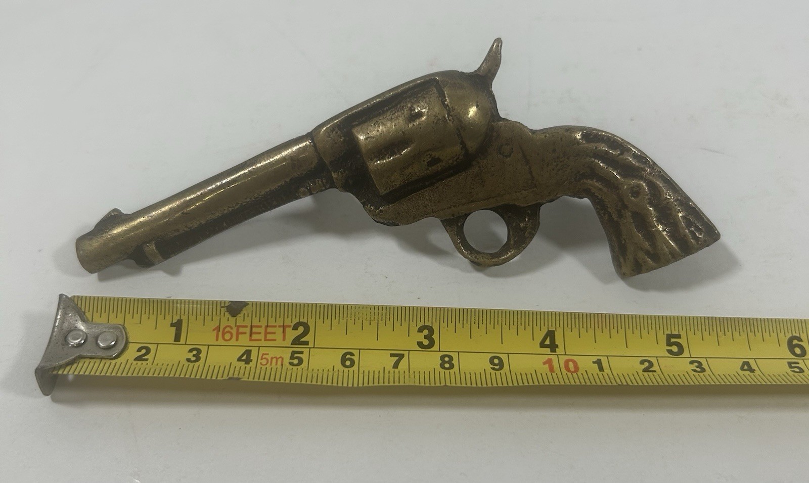 Metal Drawer Pull Handle Western Cowboy Gun Knob Brass Look Finish