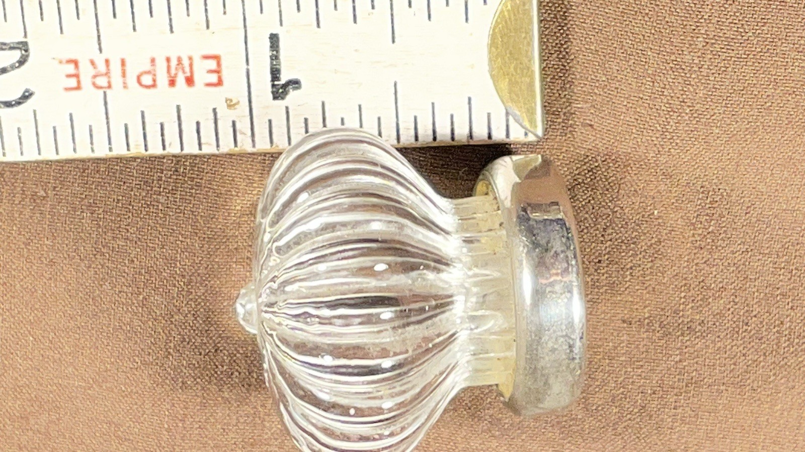 Vintage Original Furniture Cabinet / Drawer Glass Knob Pull Hardware