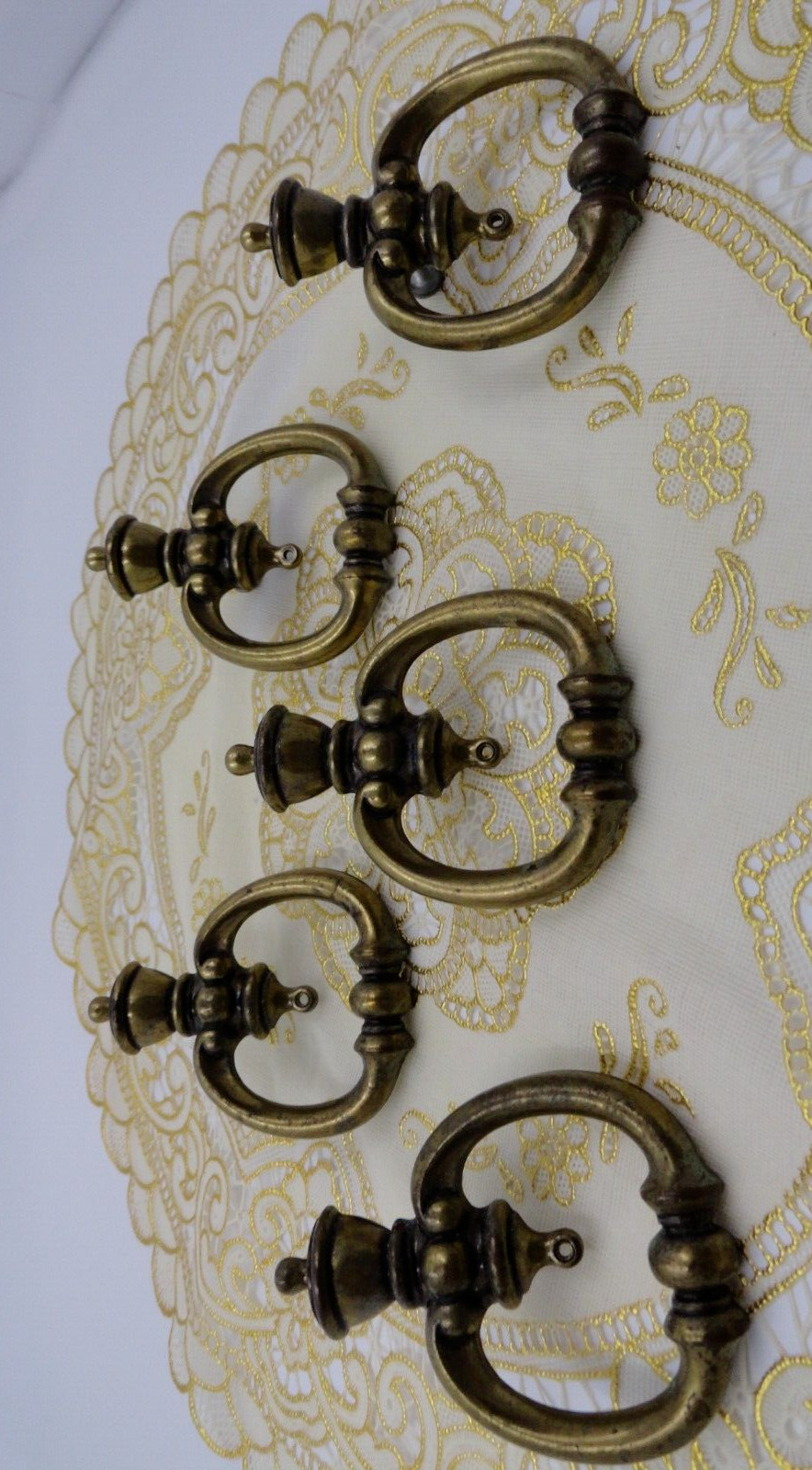 Antique Amerock Brass Drawer pulls 3 1/2″ #282-1 With Screws Set of 5
