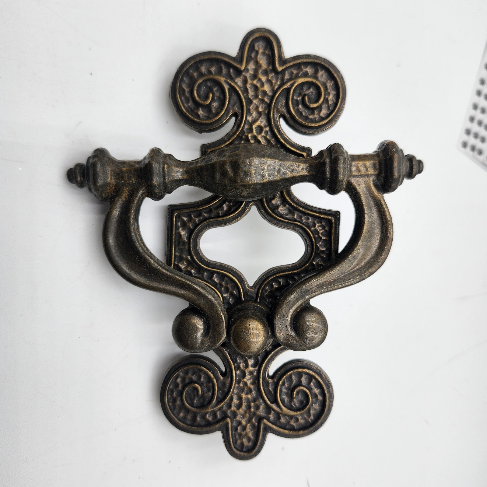 4 Brass Celtic Moorish Drawer Bail Cabinet Door Ring Pull Handle & Backplate