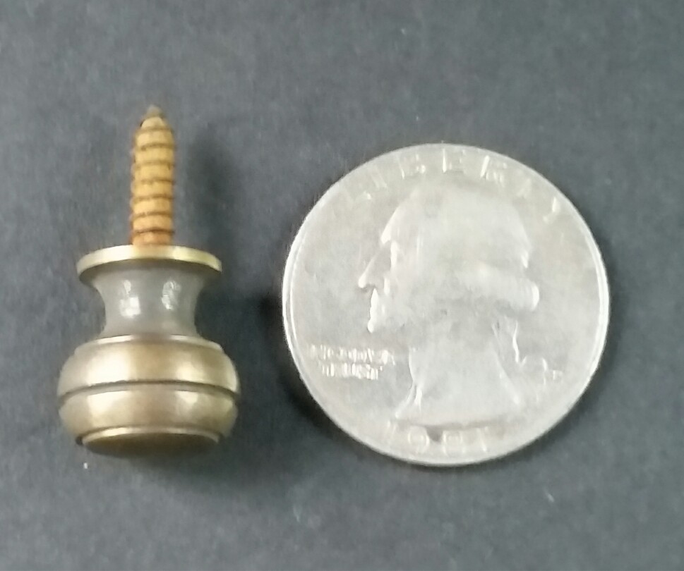 1x Solid Brass SMALL Stacking Barrister Bookcase 7/16″dia Knob drawer Pull #KK