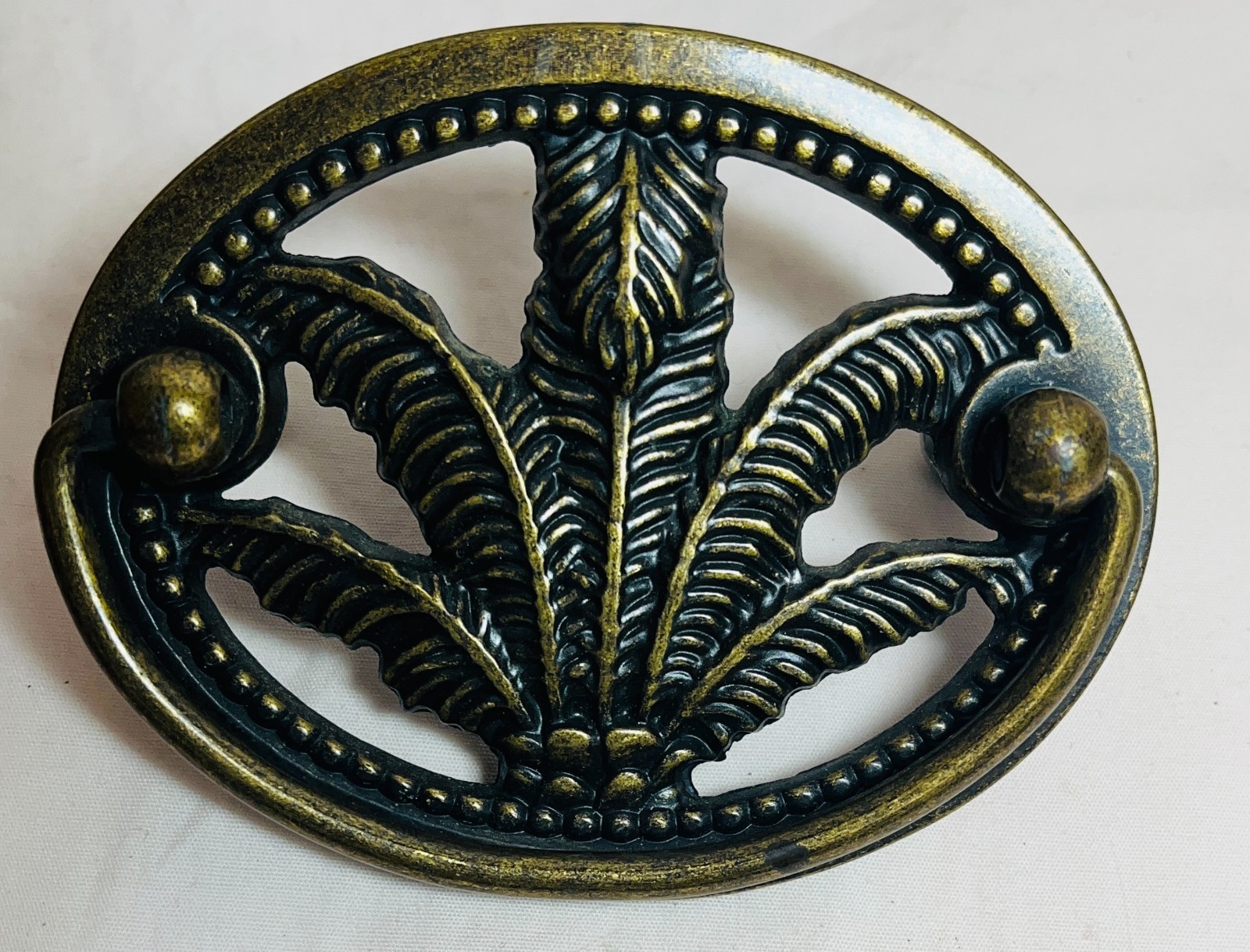 6 Vintage Brass Palm Tree Cabinet Knob or Drawer Pull 2.5″ center