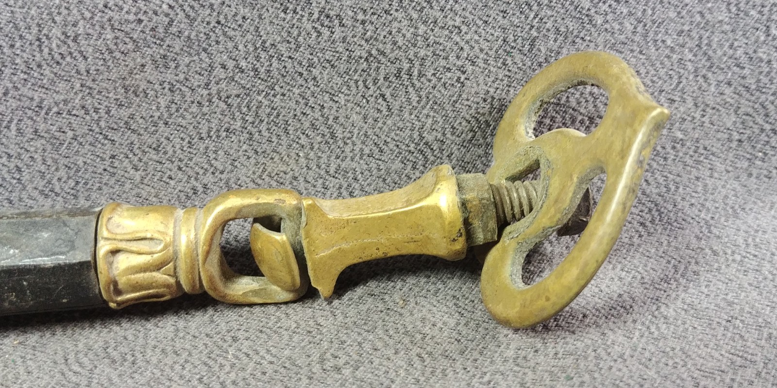 2 Tassel Handle Pendant Door Pull Brass Carved? Black Stove Unknown Antique Lot