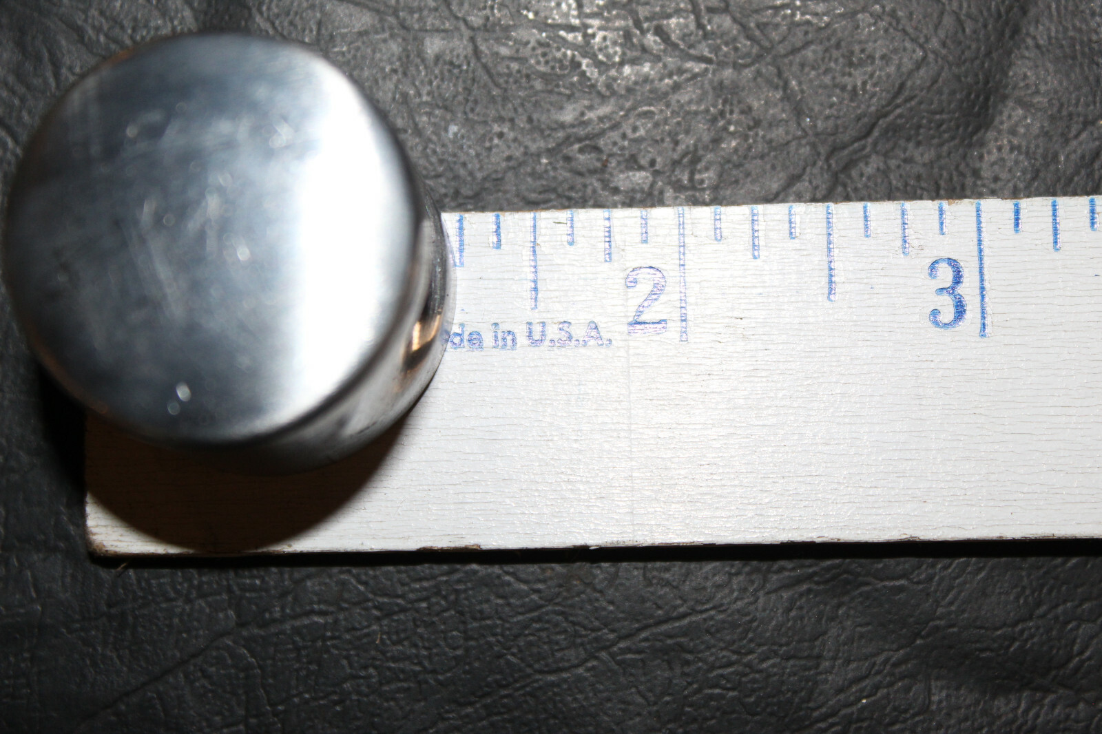 Brushed Aluminum (Stainless? Nickel?) 1-1/4″ cabinet drawer Pull/Knob I-9