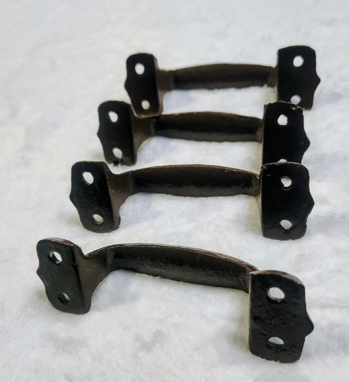 4 Rustic Cabinet Handle Cast Iron Drawer Pull Door Antique Style 4′ Hardware
