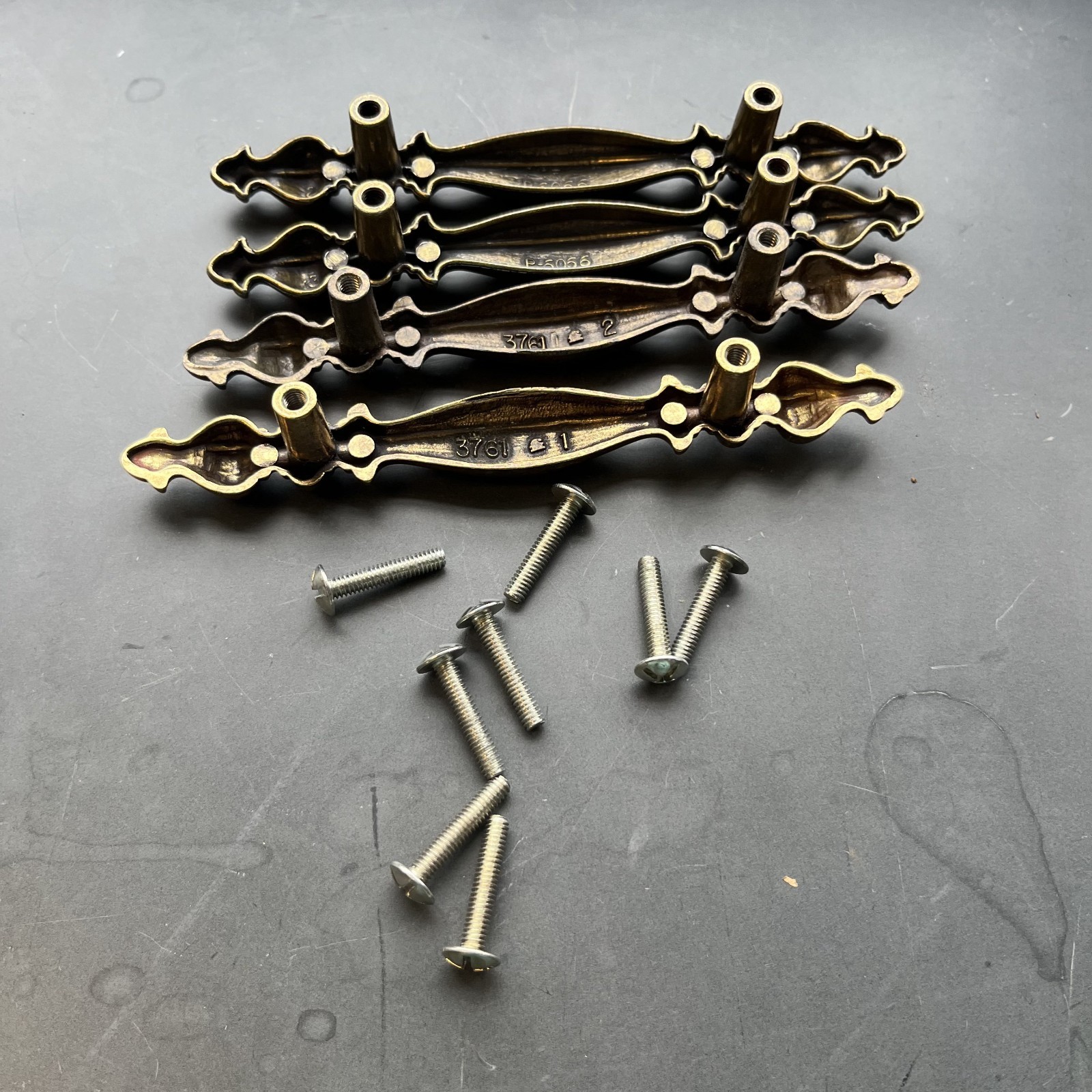 LOT of 4 Vintage Keeler Brass Co. P-5066 Cabinet Drawer Pull Handles Salvaged 6″