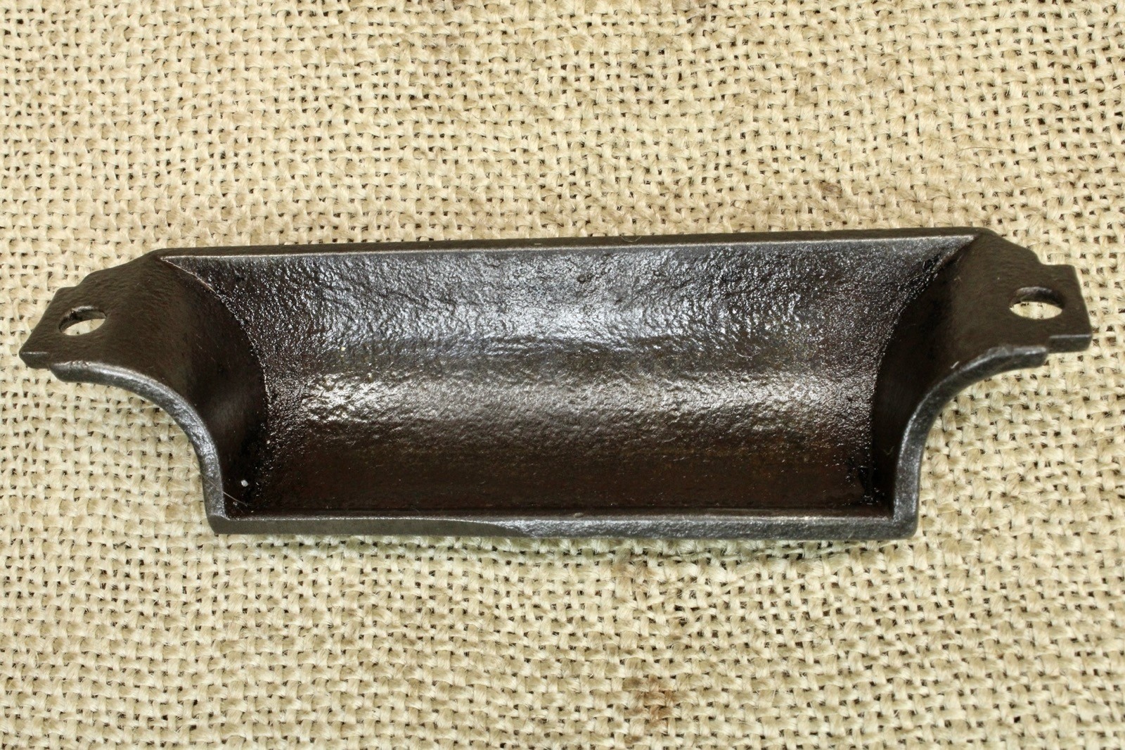 Old Drawer Bin Pull Handle 4 1/4” Rectangular Windsor 1880’s Cast Iron Floral