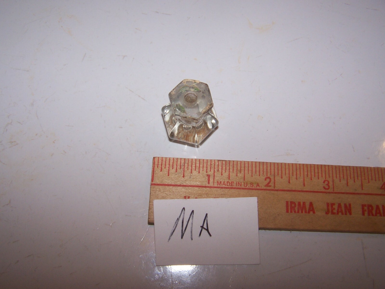 Vintage Antique Glass 6 Sided Knob / Pull / Handle – Lot MA