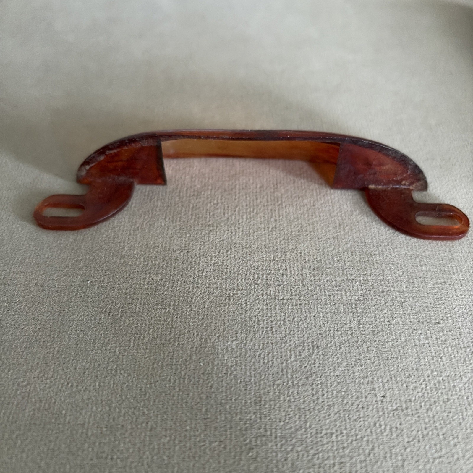 Vintage Mid Century Dresser Pull Orange Amber Bakelite(?) Lucite Handle