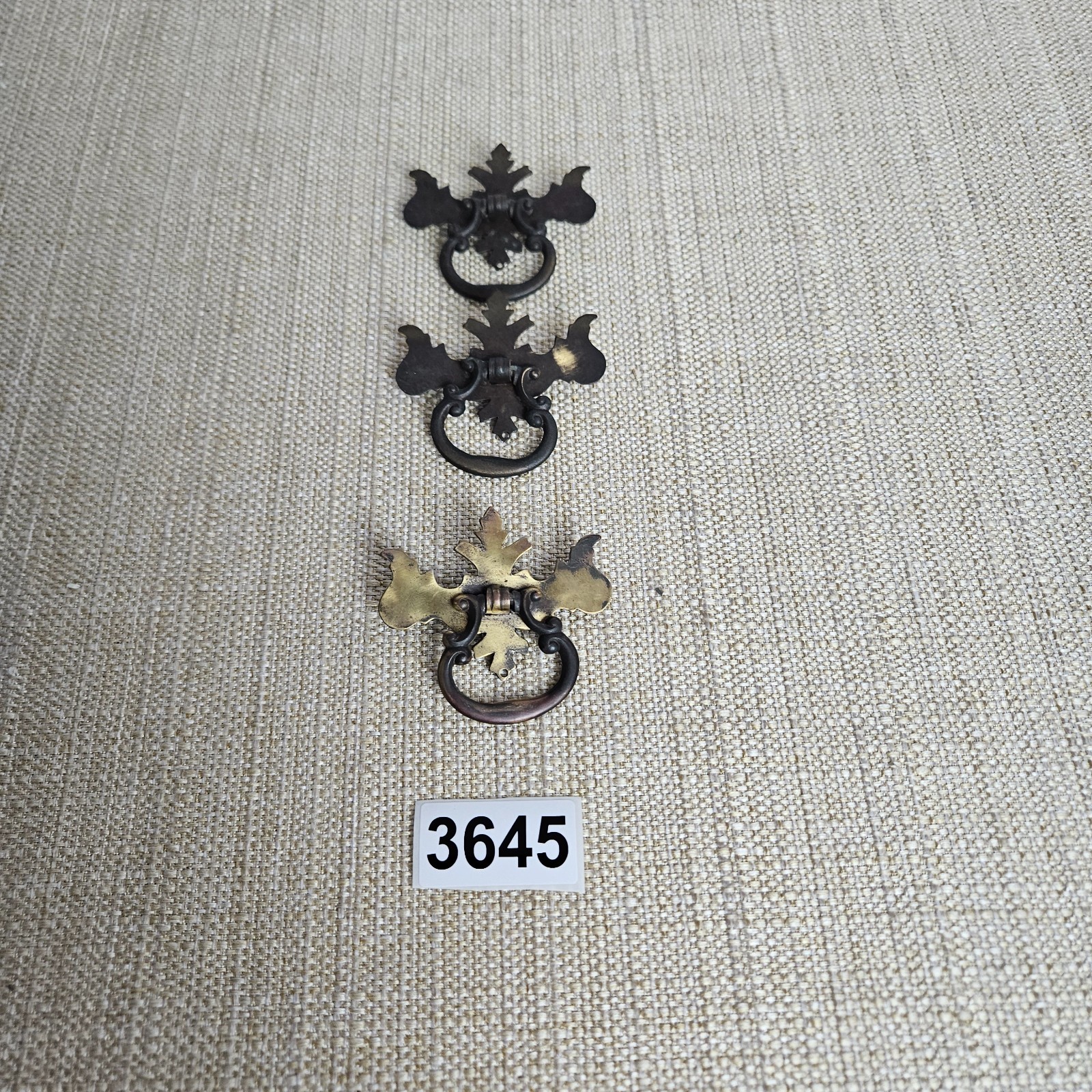 Chippendale Batwing Drawer Pulls Brass K601 SET OF 3 Vintage Drop Bail Handle