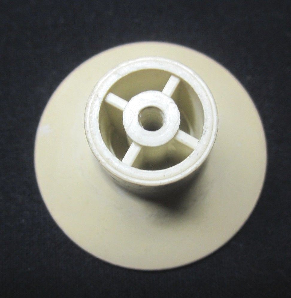 Beige Pebbled Concave Plastic 1940s Pull Knob Crackled Texture 1 Vtg MCM Retro