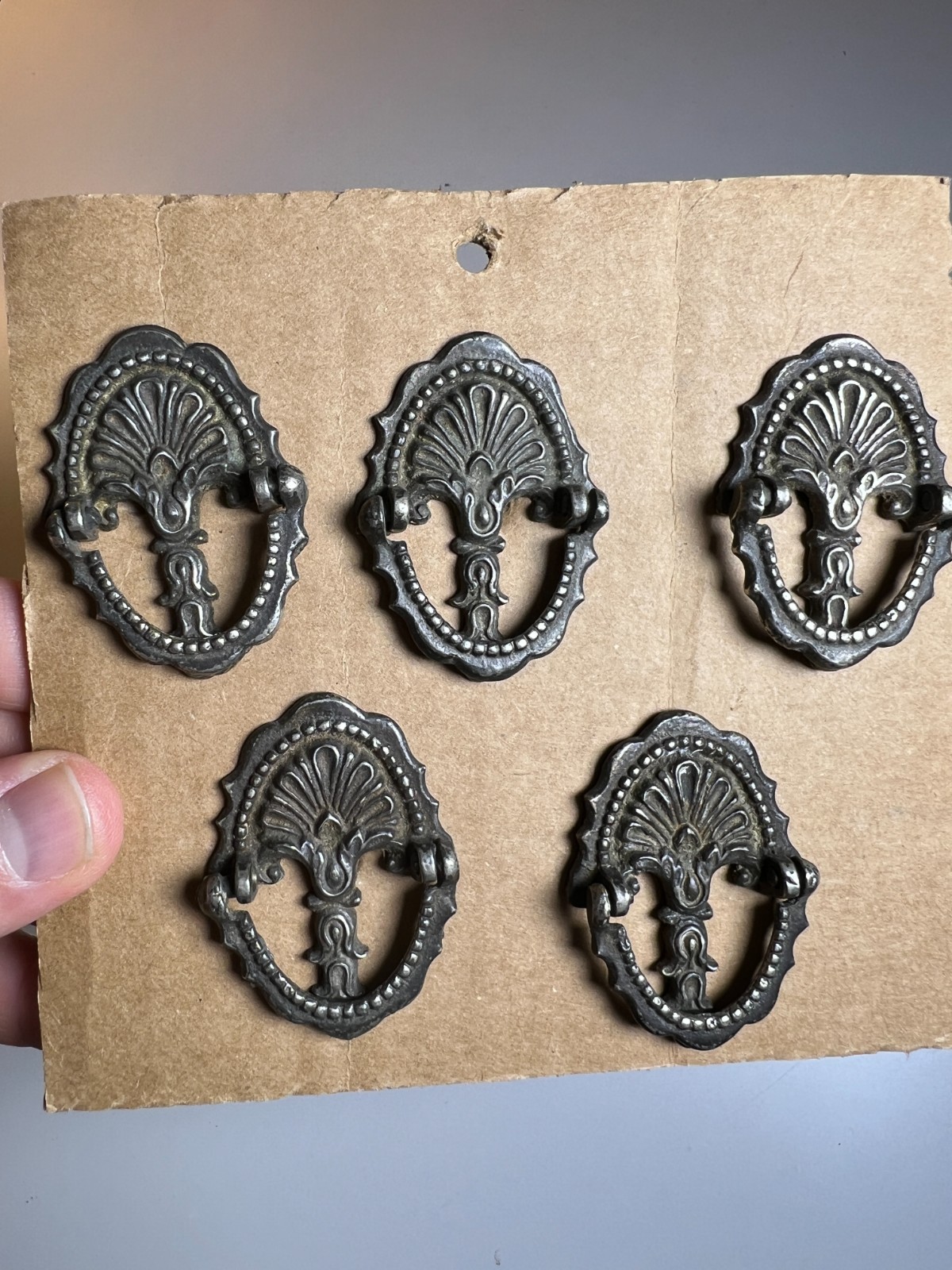 5: Antique Vintage Keeler Brass Co Ring Pulls 4486 Victorian French Provincial