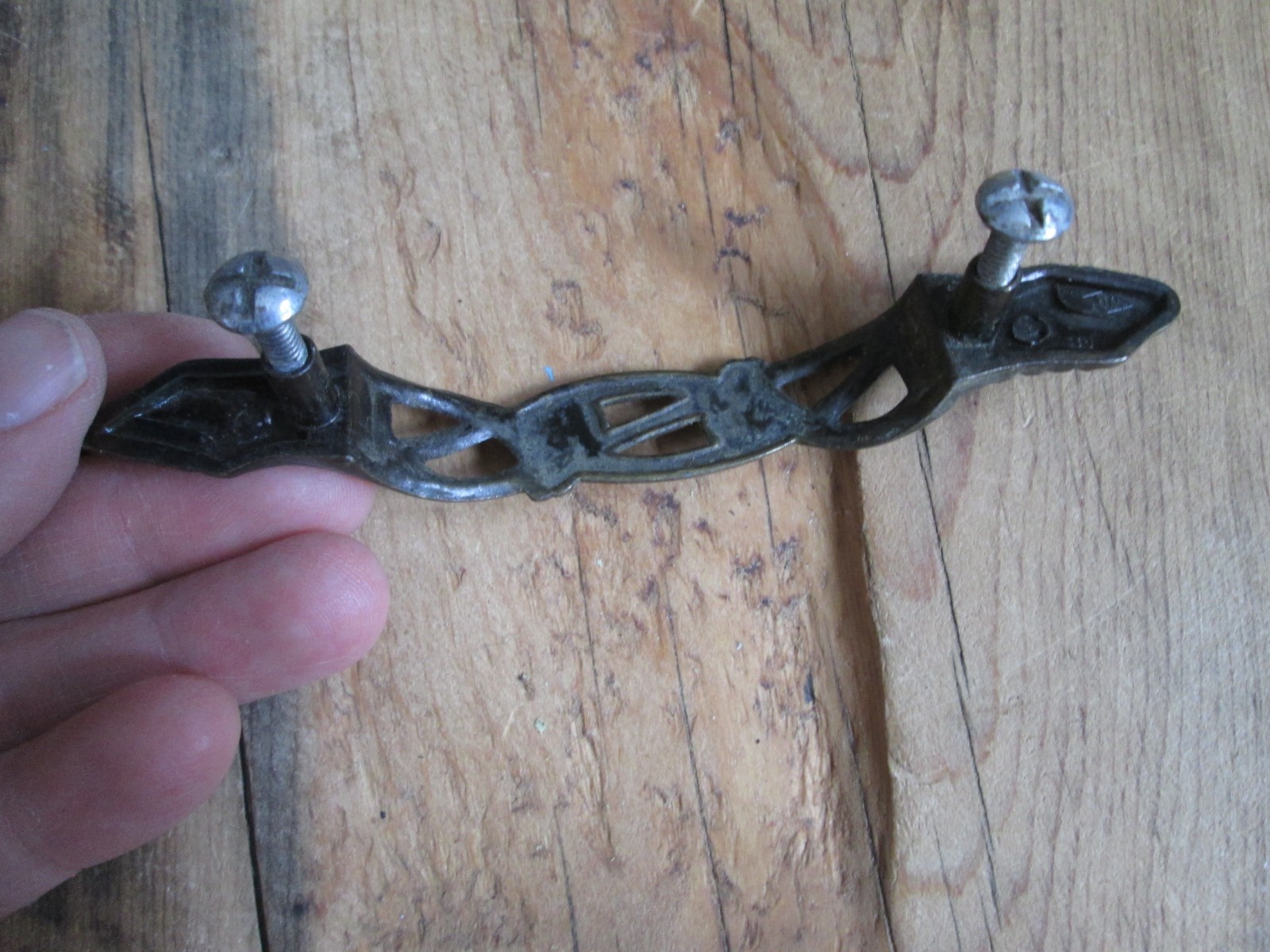 Vintage JB Jaybee Art Nouveau Drawer Pull Brass Filigree Leaf Celtic Irish