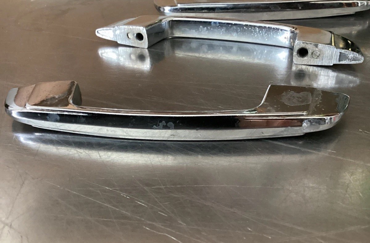 Lot of 3 Vintage Chrome Drawer Cabinet Pulls Handles Retro Art Deco 4.5”