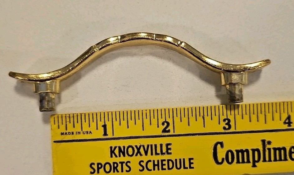 6 Vintage NOS Ajax Drawer Pulls Handles Scroll Cream Gold Ornate Hardware 979