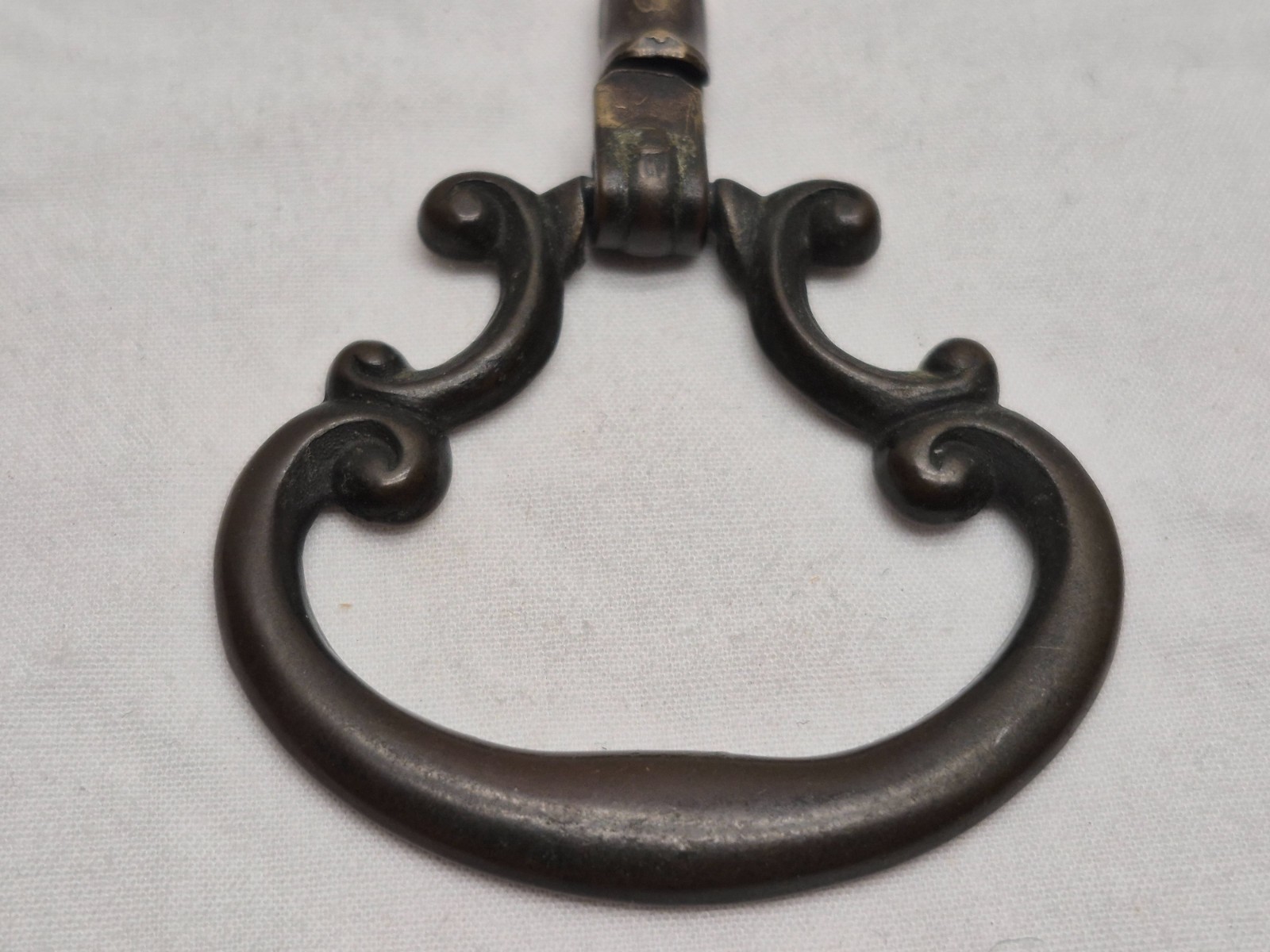 Vintage Antique Ornate Metal Drawer Pull Hardware Drop Ring Knob Bail Furniture