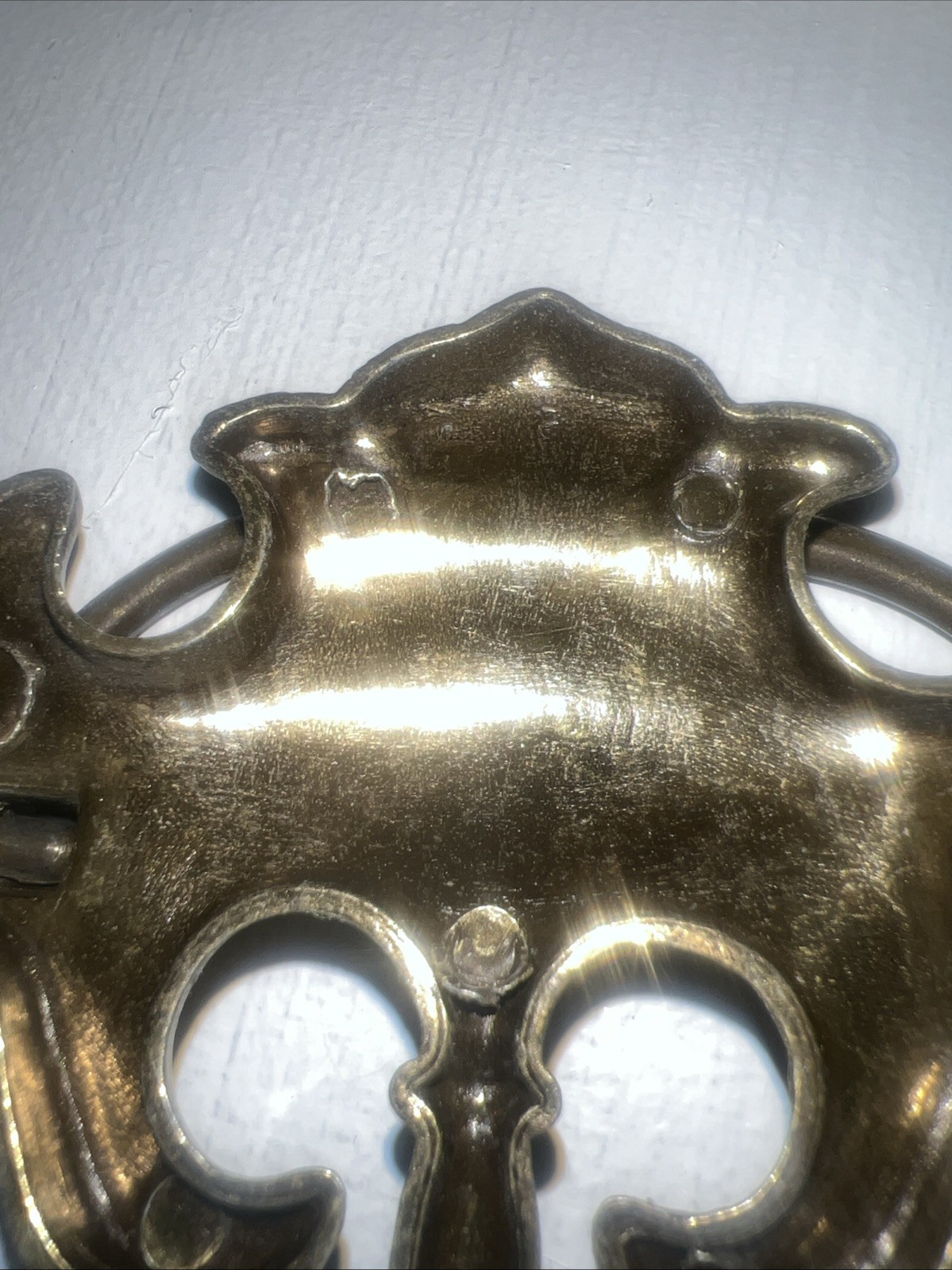 Chippendale Colonial Brass Antique Hardware Batwing Drawer Pulls Handles 5 Total