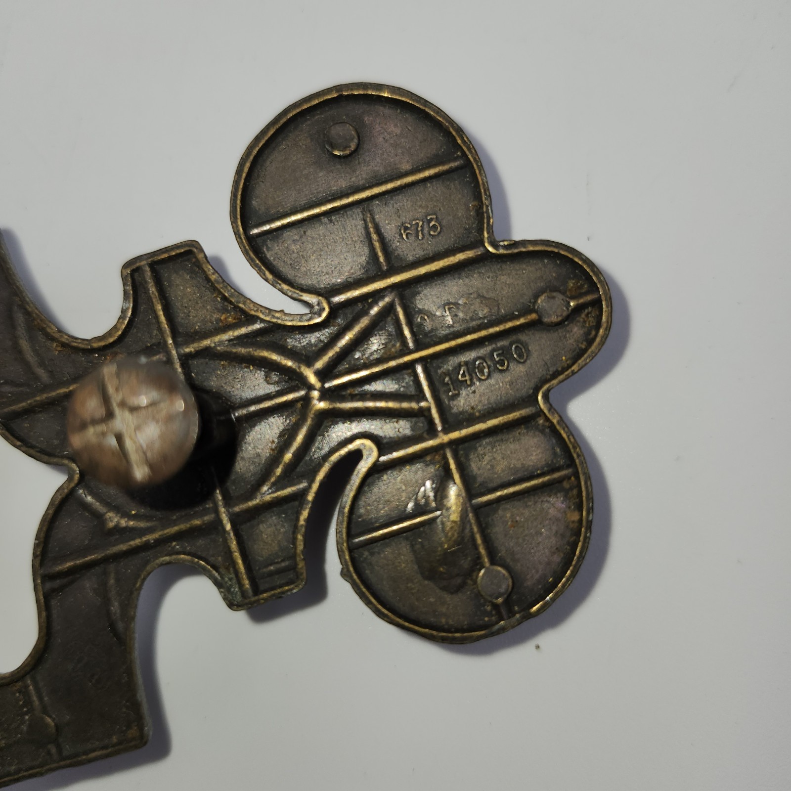 4 Brass Celtic Moorish Drawer Bail Cabinet Door Ring Pull Handle & Backplate
