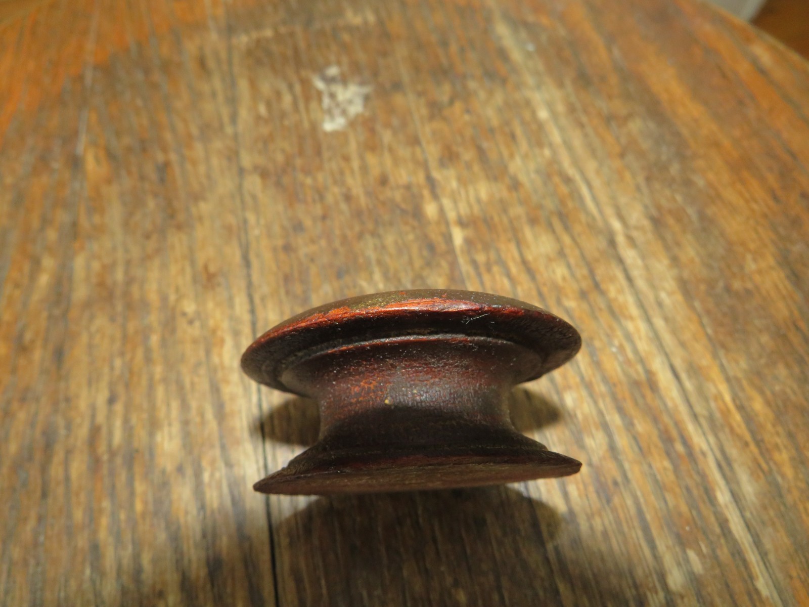 Antique Victorian Wooden Drawer Pull Knob, 2 1/8 Inch