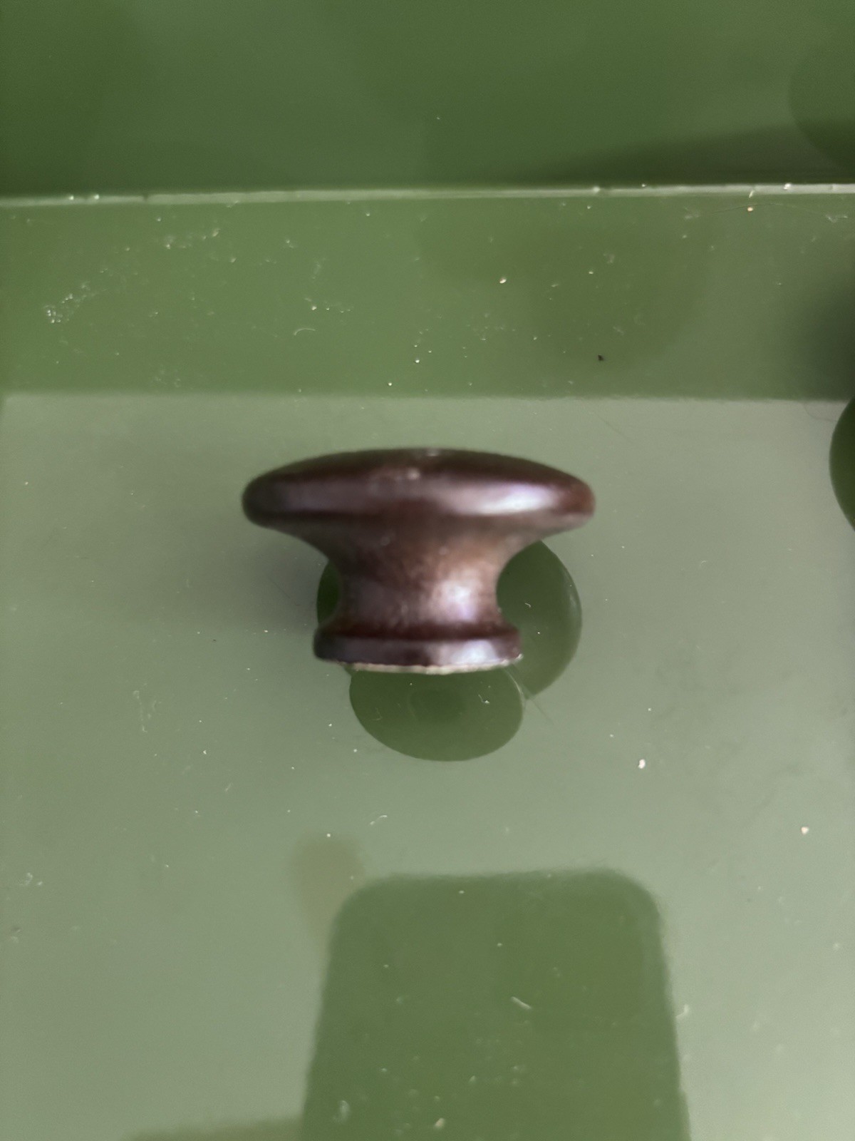 Vintage Oak Brown Wood Drawer Pull Knobs 1.5 ” Inch Round Lot 7 Pieces Furniture