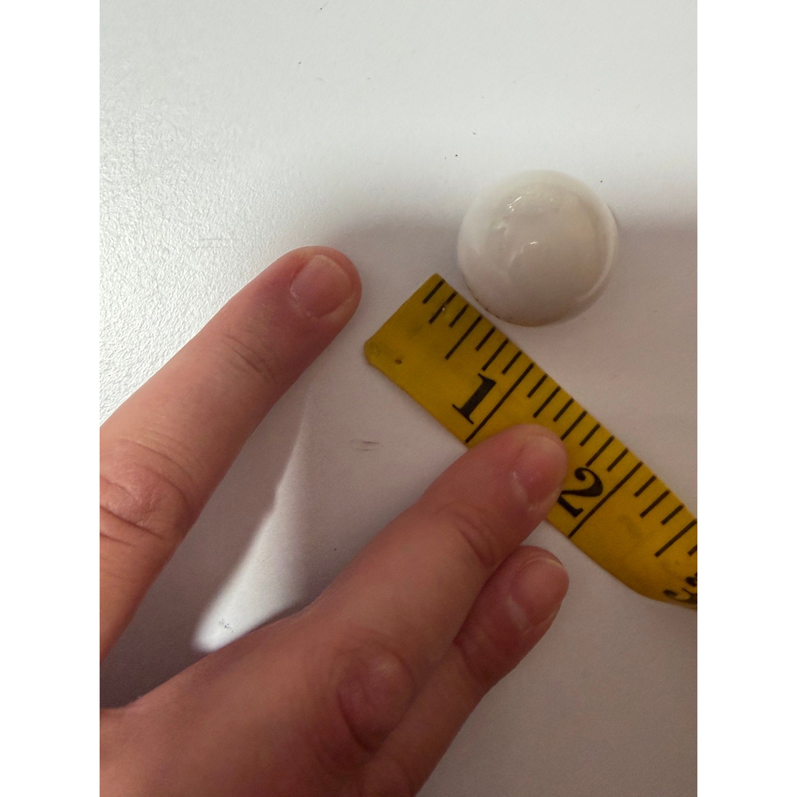 Vintage Porcelain Drawer Pull Cabinet Knobs Round 1″ Ball Off White No Screw