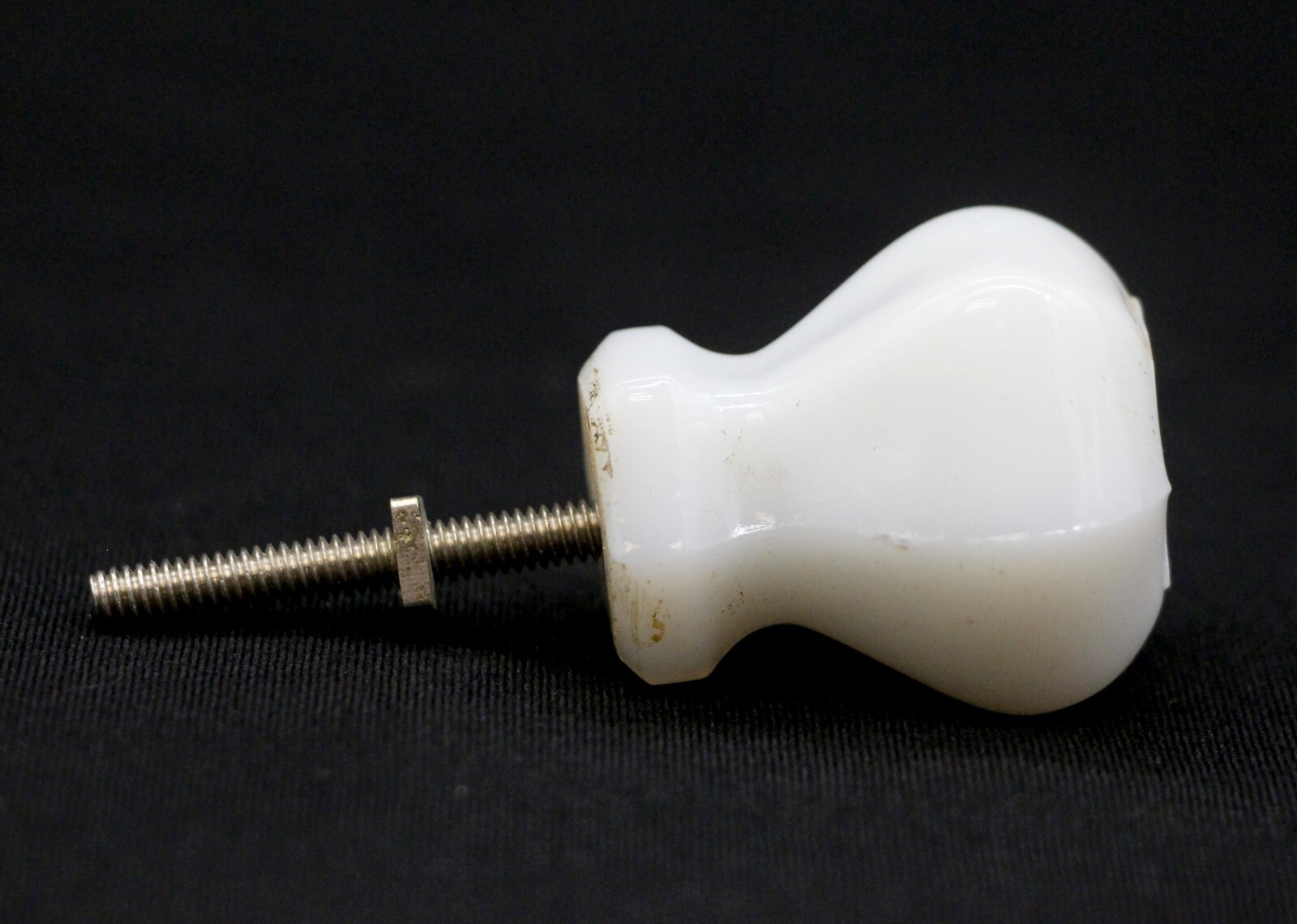 Vintage 1 in. White Ceramic Hexagon Cabinet Knob